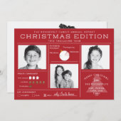 Holiday Newsletter Infographic Funny Kerstmis Feestdagenkaart (Voorkant / Achterkant)