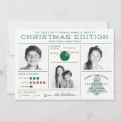 Holiday Newsletter Infographic Funny Kerstmis Kaart (Voorkant)