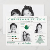 Holiday Newsletter Infographic Funny Kerstmis Kaart (Voorkant / Achterkant)