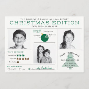 Holiday Newsletter Infographic Funny Kerstmis Kaart