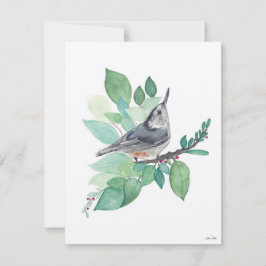 Holiday Nuthatch Bird Feestdagenkaart
