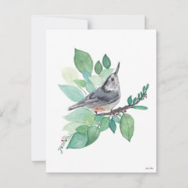 Holiday Nuthatch Bird Feestdagenkaart