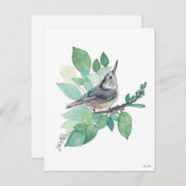 Holiday Nuthatch Bird Feestdagenkaart (Voorkant / Achterkant)