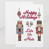 Holiday Nutkraker Lets Go Nuts Briefpapier (Voorkant / Achterkant)