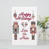 Holiday Nutkraker Lets Go Nuts Briefpapier (Staand voorkant)
