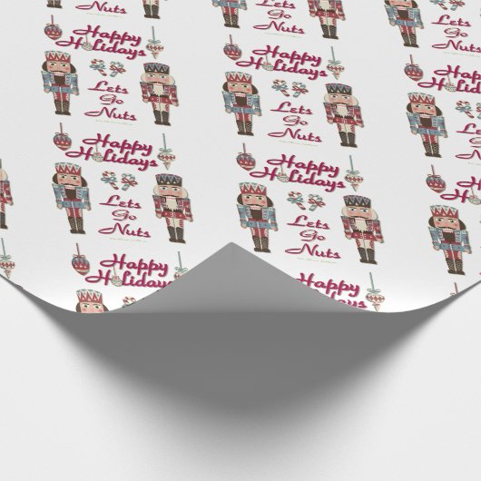 Holiday Nutkraker Lets Go Nuts Cadeaupapier (Hoek)