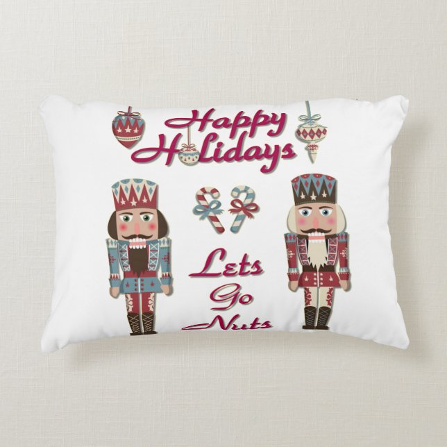 Holiday Nutkraker Lets Go Nuts Decoratief Kussen (Voorkant)