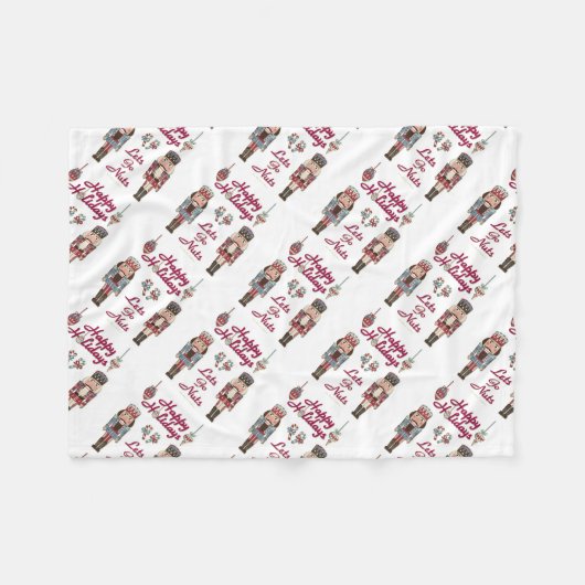 Holiday Nutkraker Lets Go Nuts Fleece Deken (Voorkant (Horizontaal))