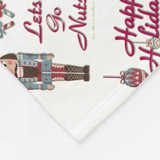 Holiday Nutkraker Lets Go Nuts Fleece Deken (Hoek)