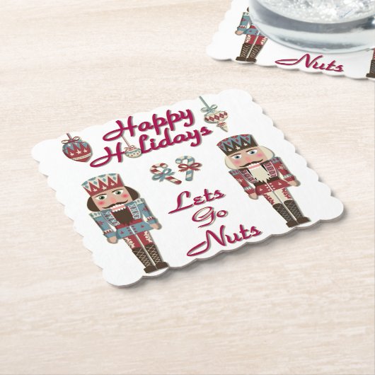 Holiday Nutkraker Lets Go Nuts Kartonnen Onderzetters (Gebogen)