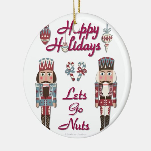 Holiday Nutkraker Lets Go Nuts Keramisch Ornament (Links)