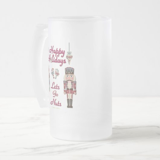 Holiday Nutkraker Lets Go Nuts Matglas Bierpul (Voorkant links)