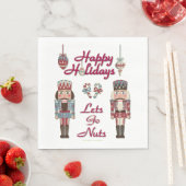 Holiday Nutkraker Lets Go Nuts Paper Napkins Servet (Insitu)