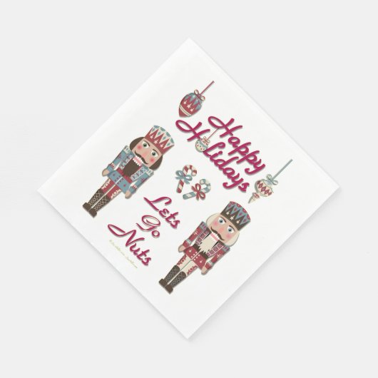 Holiday Nutkraker Lets Go Nuts Paper Napkins Servet (Hoek)