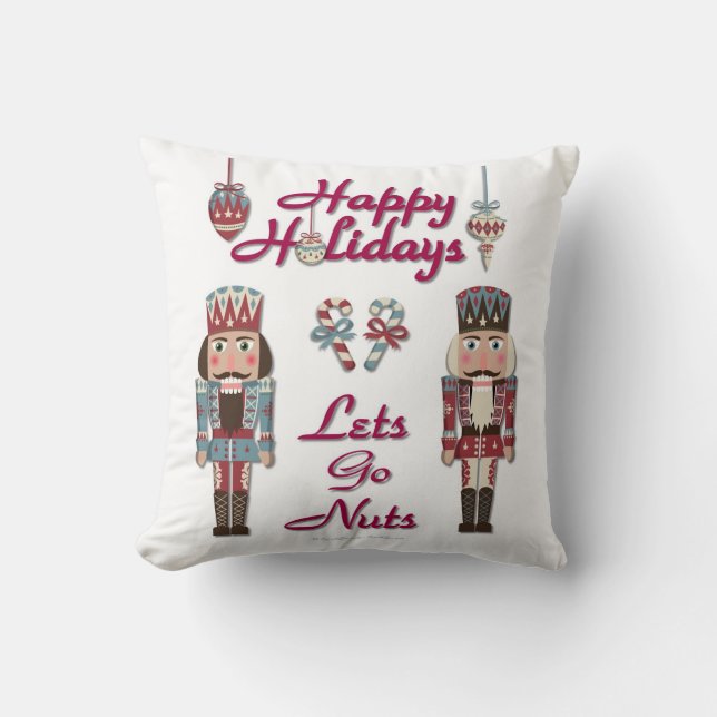 Holiday Nutkraker Lets Go Nuts Pillow Kussen (Voorkant)