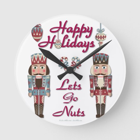 Holiday Nutkraker Lets Go Nuts Ronde Klok (Voorkant)