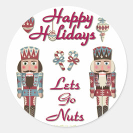 Holiday Nutkraker Lets Go Nuts Ronde Sticker