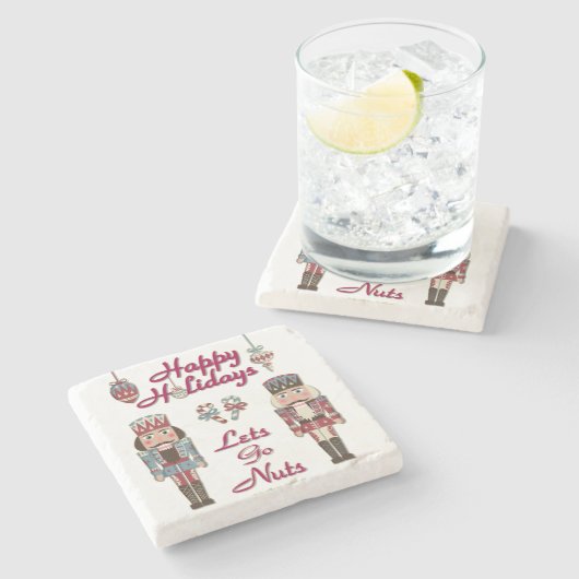 Holiday Nutkraker Lets Go Nuts Stenen Onderzetter (Zijkant)