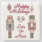 Holiday Nutkraker Lets Go Nuts Stenen Onderzetter (Voorkant)