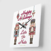 Holiday Nutkraker Lets Go Nuts Vierkante Klok (Hoek)