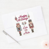 Holiday Nutkraker Lets Go Nuts Vierkante Sticker (Envelop)