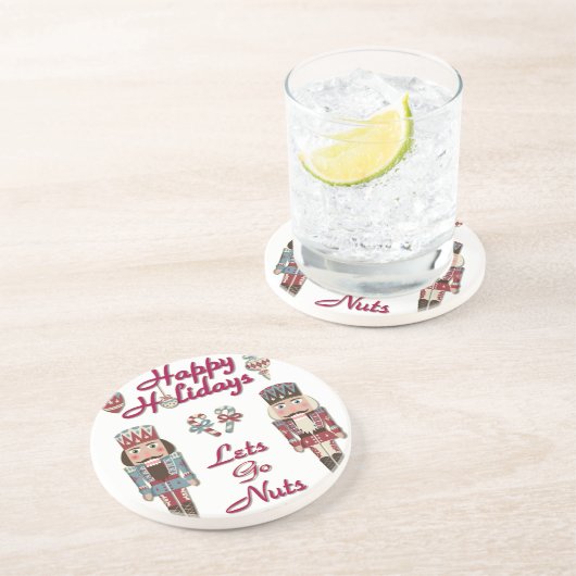 Holiday Nutkraker Lets Go Nuts Zandsteen Onderzetter (Zijkant)