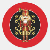 Holiday Nutkraker Ronde Sticker (Voorkant)