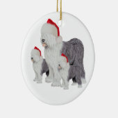 Holiday Old English Sheepdog Circle Ornament (Rechts)