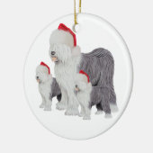 Holiday Old English Sheepdog Circle Ornament (Links)