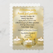 Holiday Open House Cocktail Party Golden Candles Kaart (Voorkant / Achterkant)