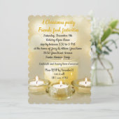 Holiday Open House Cocktail Party Golden Candles Kaart (Staand voorkant)