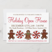 Holiday Open House Gingerbrood Cookie Peppermint Kaart (Voorkant)
