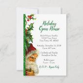 Holiday Open House Green Glitter Santa Holly Kaart (Voorkant)