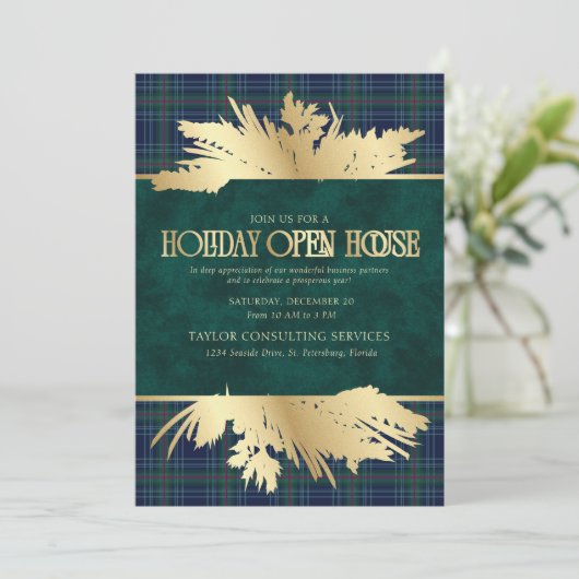 Holiday Open House Invitation Kaart (Staand voorkant)