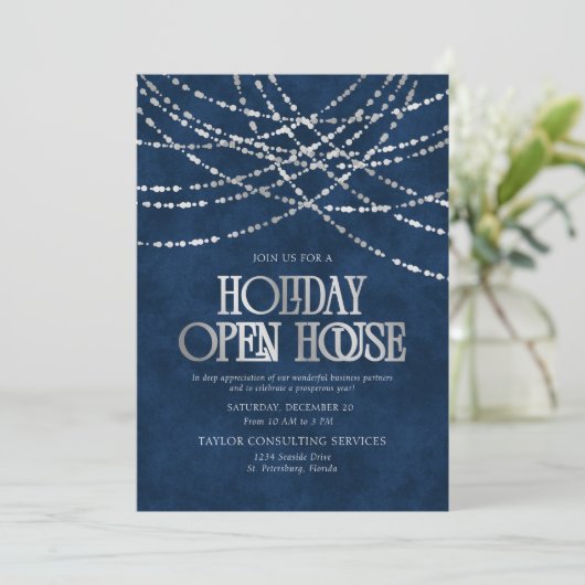 Holiday Open House Invitation Kaart (Staand voorkant)