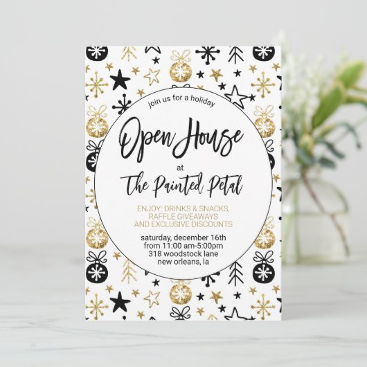 Holiday Open House Kaart (Staand voorkant)