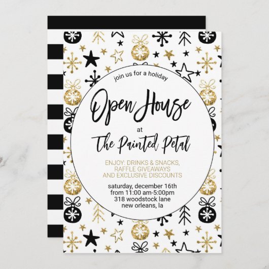 Holiday Open House Kaart (Voorkant / Achterkant)