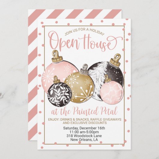 Holiday Open House Kaart (Voorkant / Achterkant)