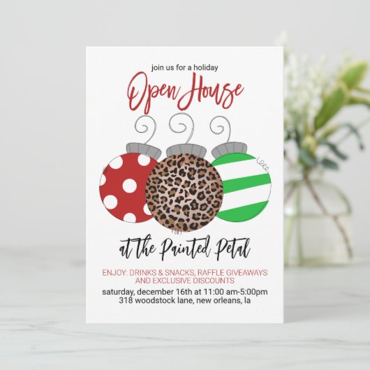 Holiday Open House Kaart (Staand voorkant)