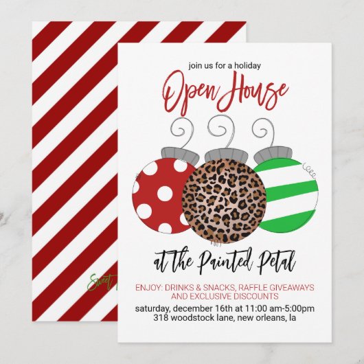 Holiday Open House Kaart (Voorkant / Achterkant)