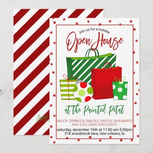 Holiday Open House Kaart (Voorkant / Achterkant)