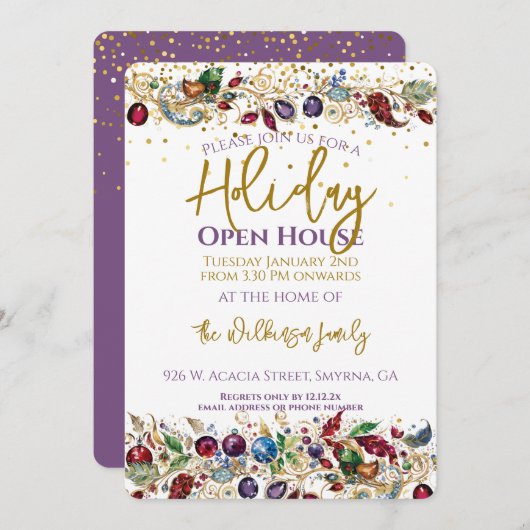 Holiday Open House Kaart (Voorkant / Achterkant)