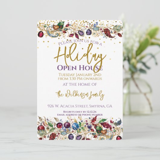 Holiday Open House Kaart (Staand voorkant)
