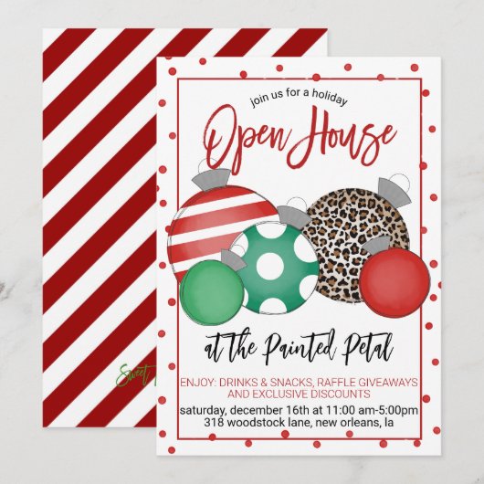 Holiday Open House Kaart (Voorkant / Achterkant)