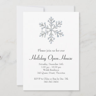 Holiday Open House met White Crystal Snowflake Kaart