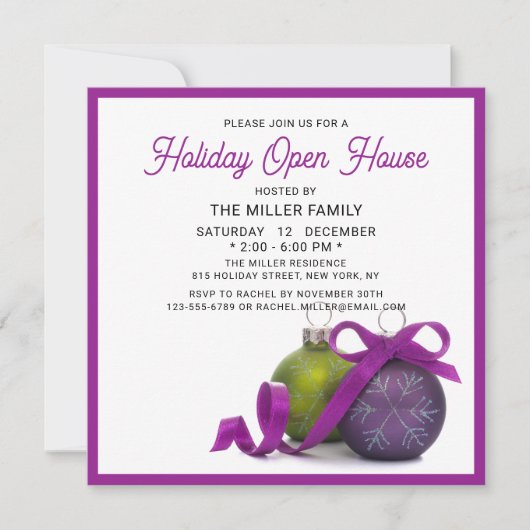 Holiday Open House Modern Minimal Kerstmis Kaart (Voorkant)