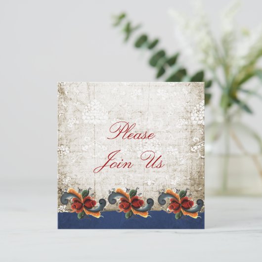 Holiday Open House Rosemalling Scandinavian Kaart (Staand voorkant)