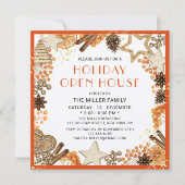 Holiday Open House Rustic Citrus Oranje Waterverf Kaart (Voorkant)