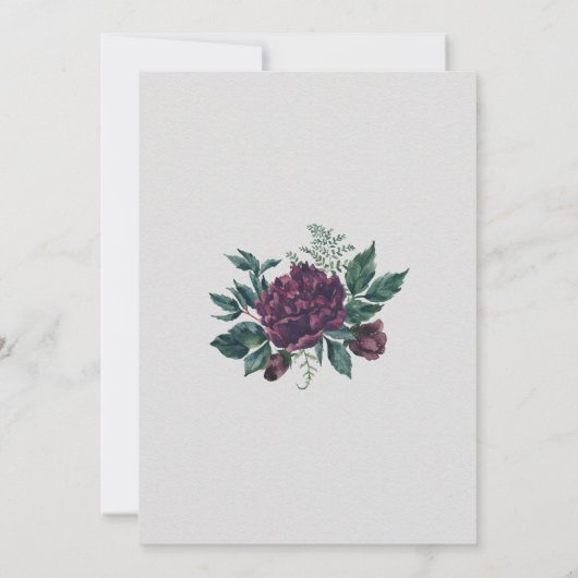 Holiday Open House Rustic Red Floral Kaart (Achterkant)