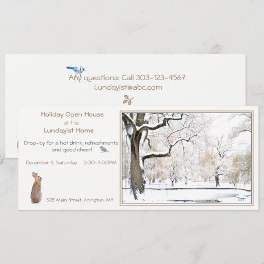 Holiday Open House:uitnodiging Kaart (Voorkant / Achterkant)